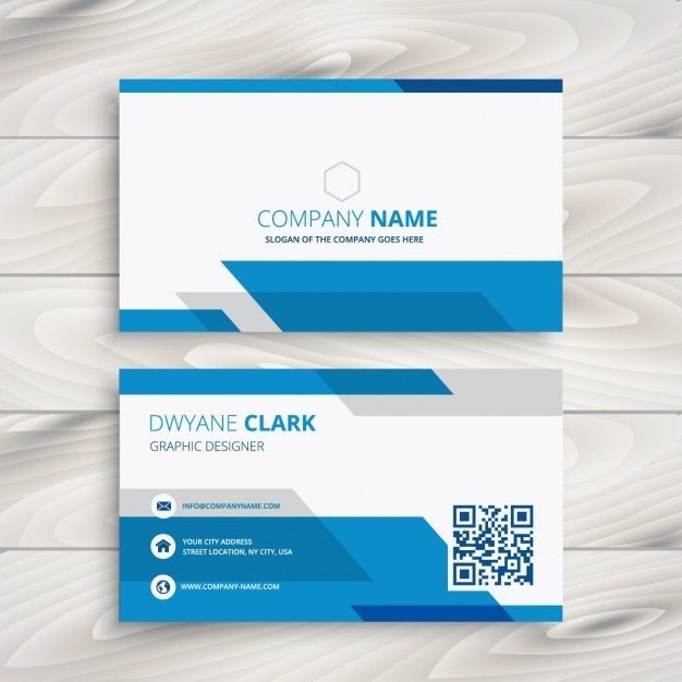 Blue and White Corporate Business Card