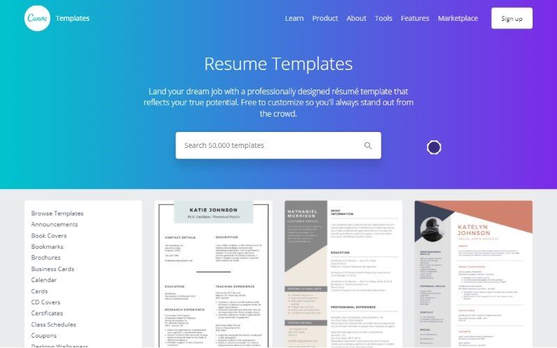 1 canva resume templates