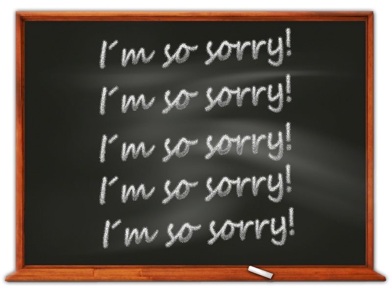 Several Times I am So Sorry on Black Board