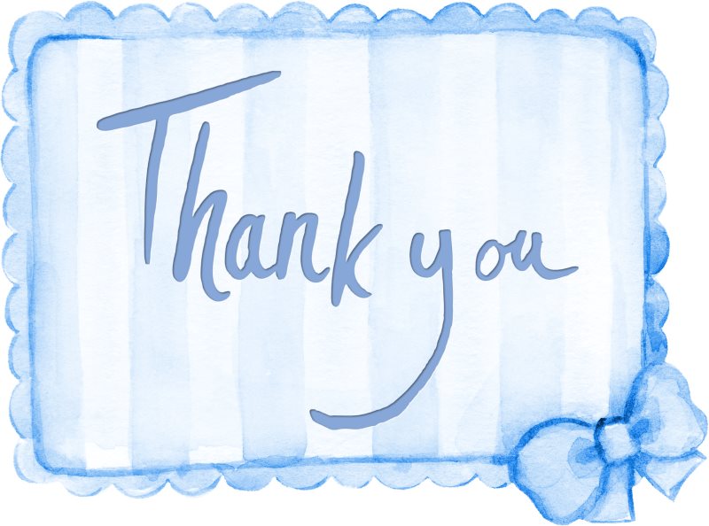 11 thank you sentiment card blue