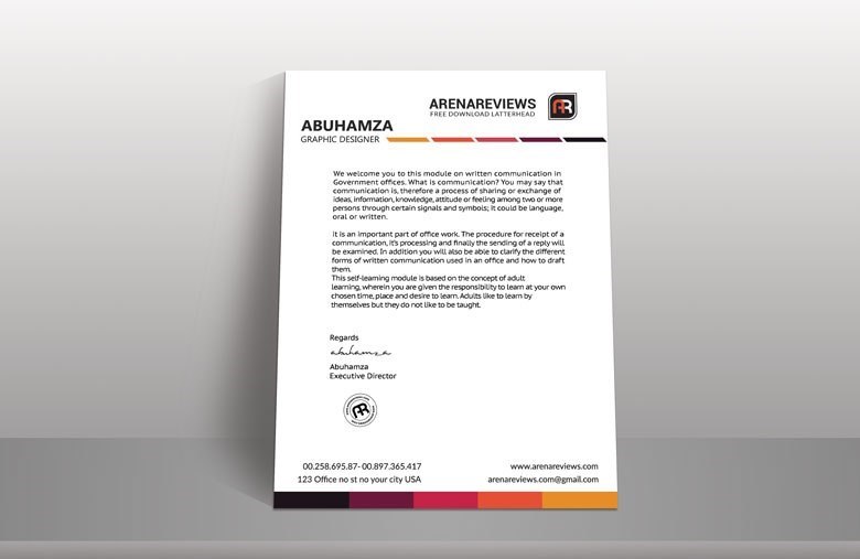 Business White Letter Head Template