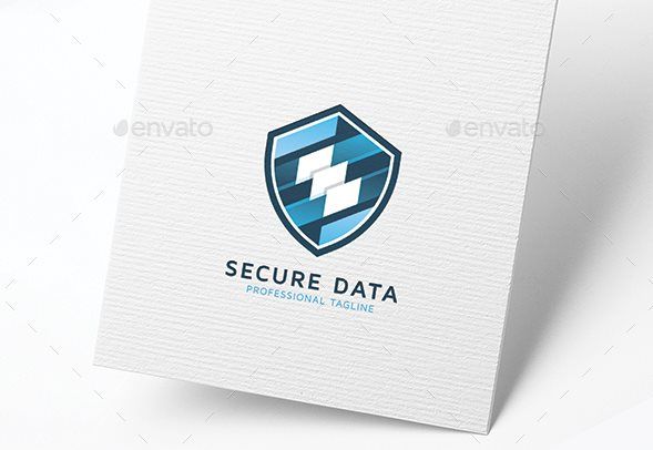 Secure Data Shield Design Logo Template