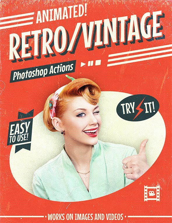 Animated Retro Vintage Film Photoshop Actions