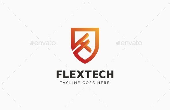 Flextech Shield F Letter Logo