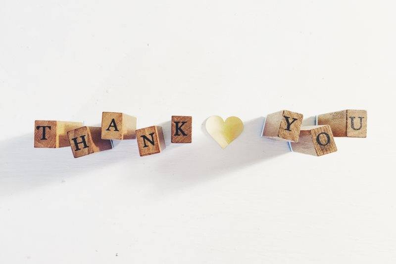 2 Thank you wooden block image