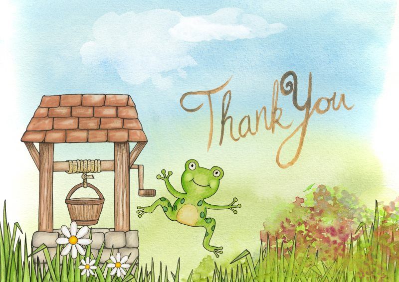 29 thank you frog card well jumping