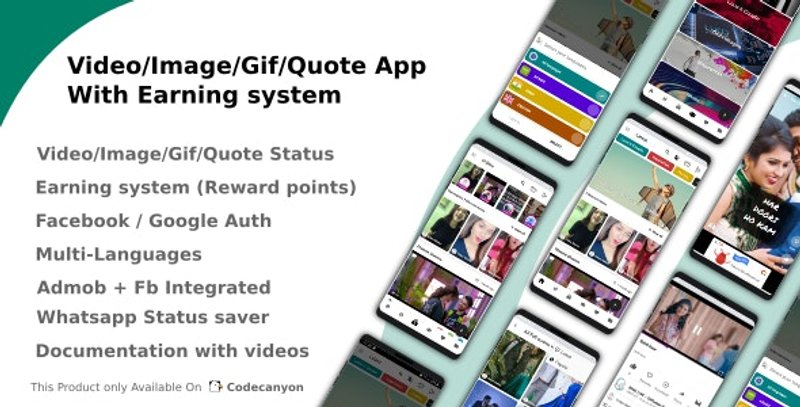 2 VideoImageGifQuote App With Earning