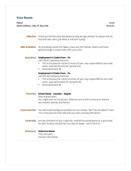 33 ms word functional resume