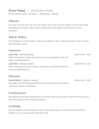 34 word cv resume