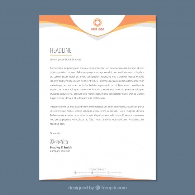 Business Letterhead Template in Flat Style