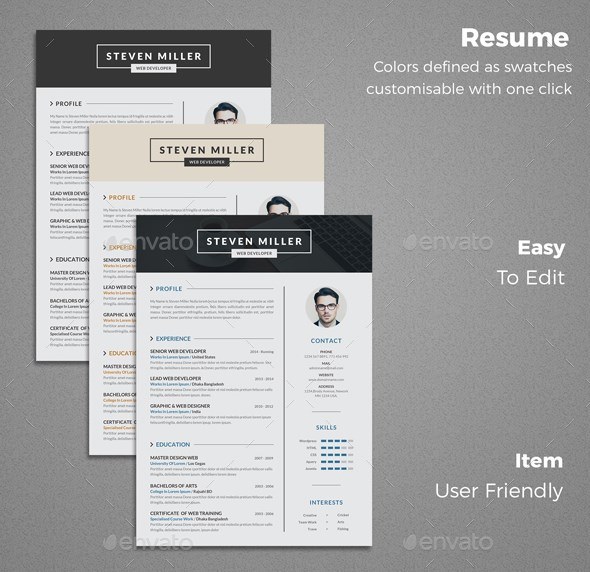 4 professional Resume template