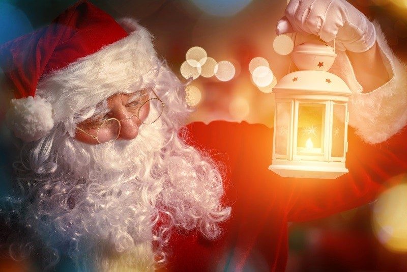 Christmas Santa Lantern Wallpaper