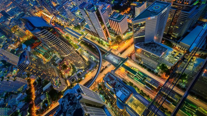 Bangkok Night Urban City Wallpaper