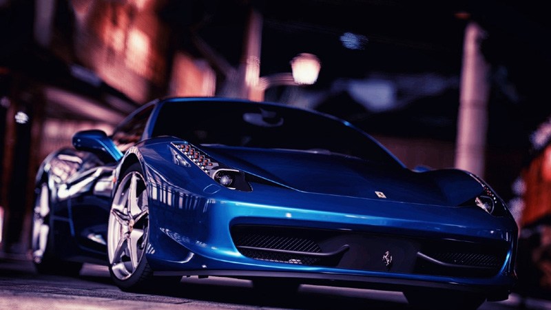 Blue Ferrari 458 Italia