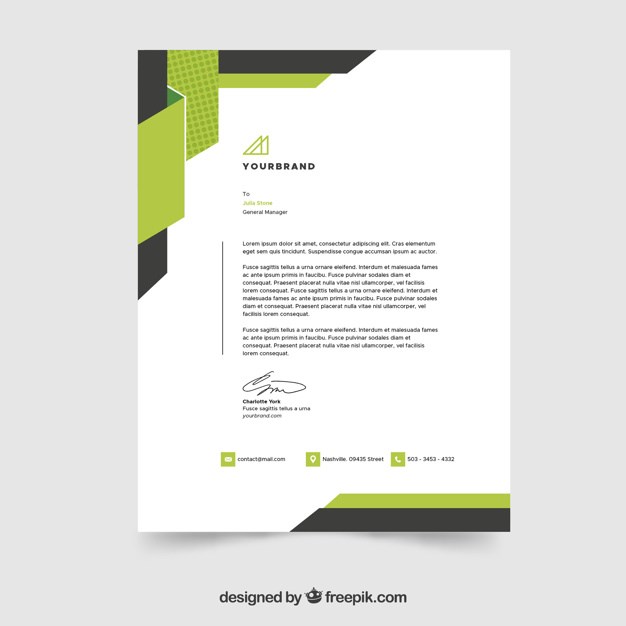 Creative Letterhead Template in Flat Style