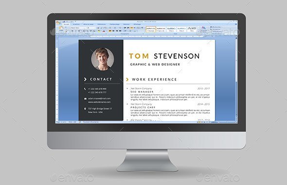 5 msword photoshop resume template