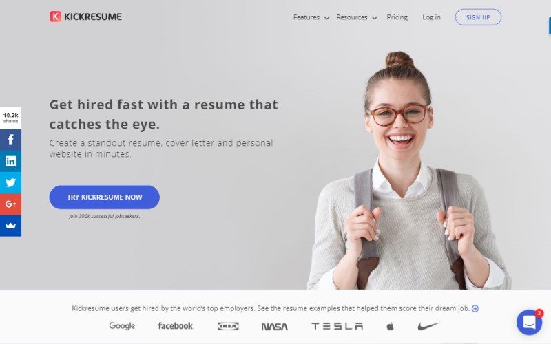 6 kick resume builder