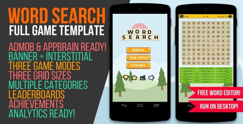 7 Word Search Game with