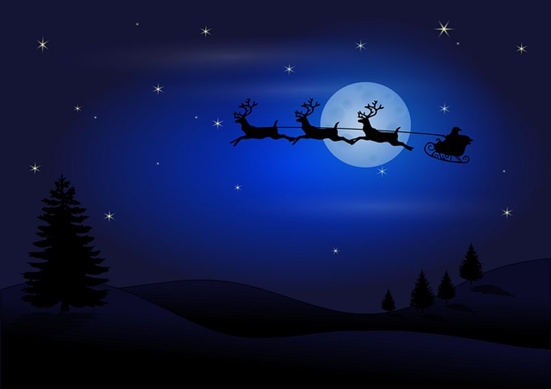 8 Moon Silhouette Santa Claus