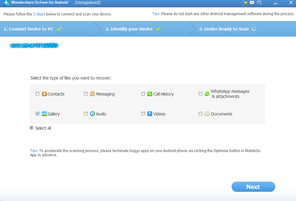 Dr-Fone-for-android-by-Wondershare-device-ready-to-scan