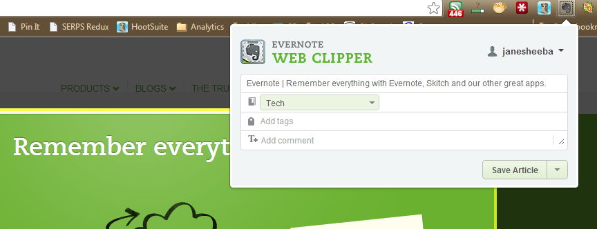 Evernote Clipper