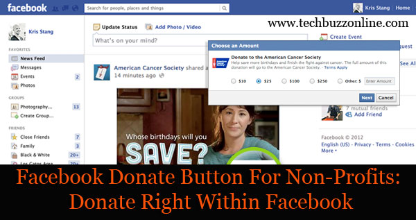 Facebook Donate Button For Non-Profits: Donate Right Within Facebook