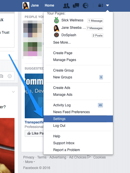 Facebook-account-settings