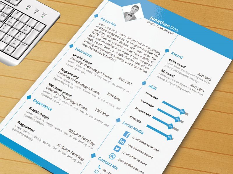 Free Clean Word Resume Template for Job Seeker