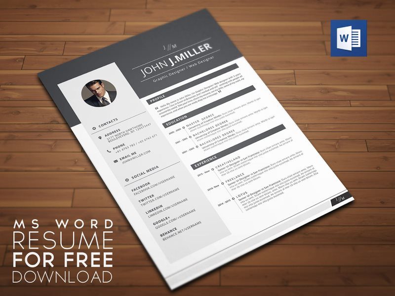 Free MS Word Resume Template