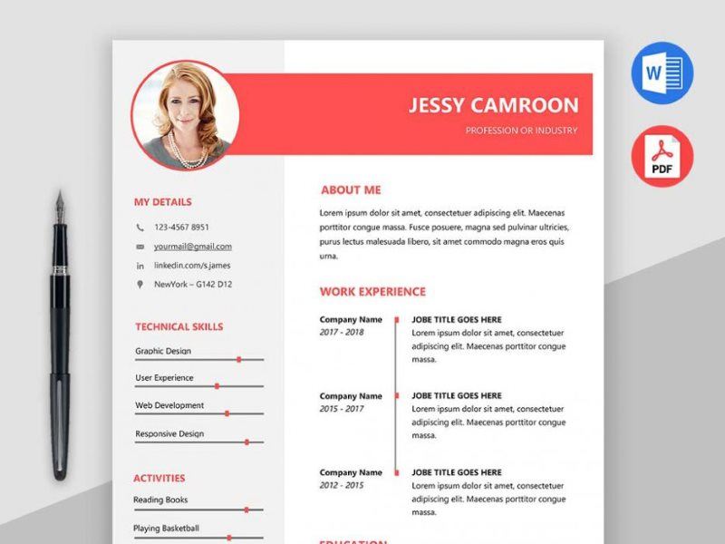 Free Trendy Word Resume Template