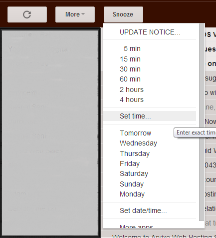 Gmail Inbox Management - Snooze your email