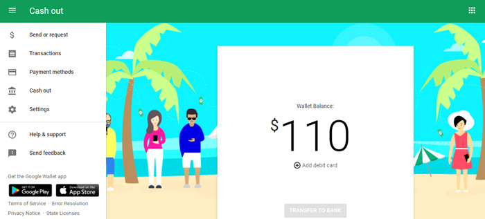 Google wallet transfer to bank