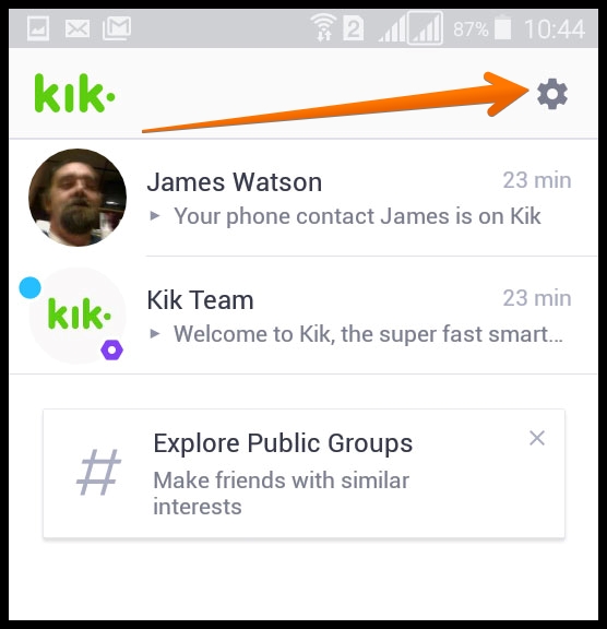 Kik settings