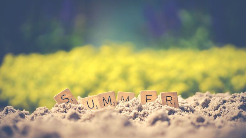 Summer Letter Cubes on Soil Wallpaper