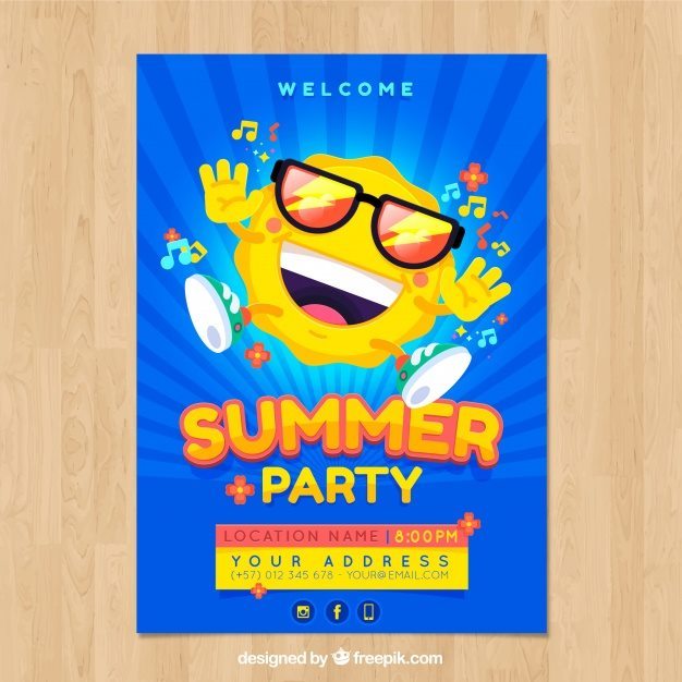 Summer Party Poster Free Vector