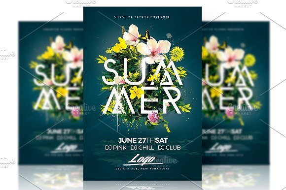 Summer Party Psd Flyer Template