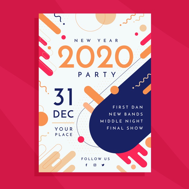 abstract colorful new year flyer template