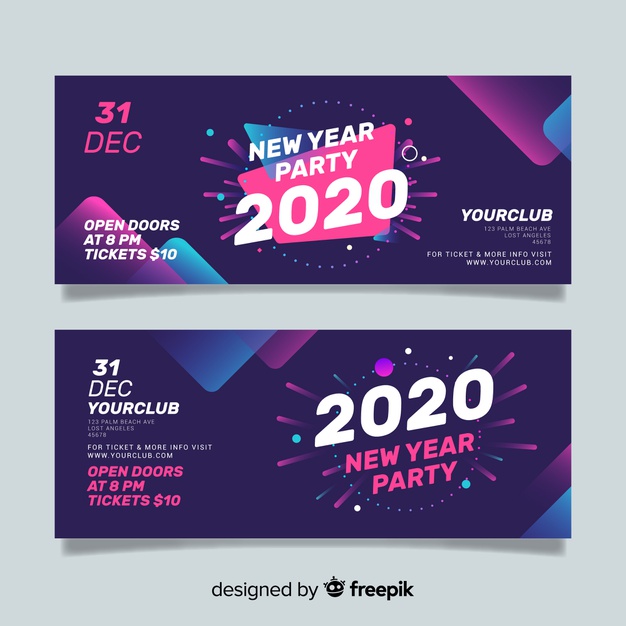 abstract new year party banners free