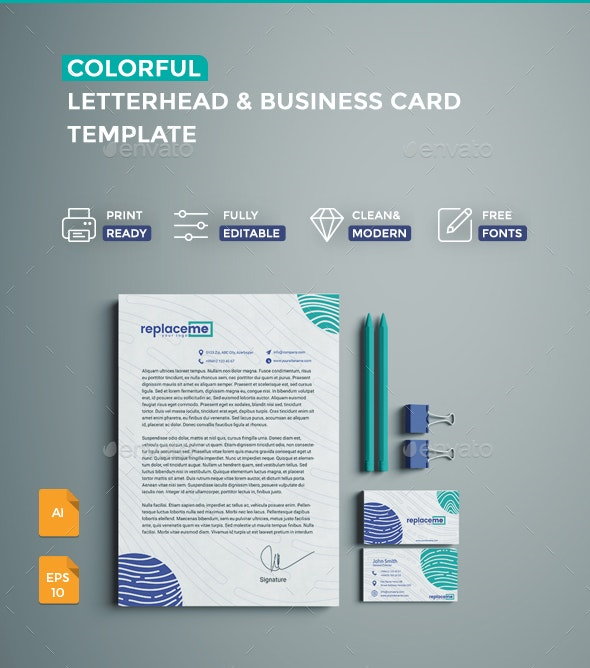 creative letterhead business card