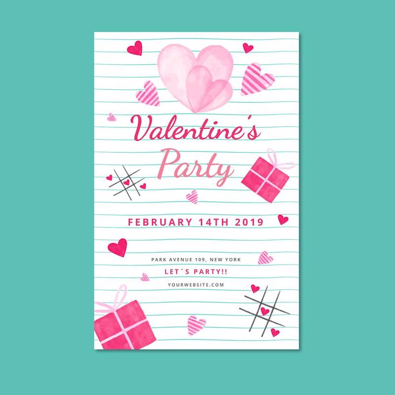 cute valentine poster template sheet hearts free vector