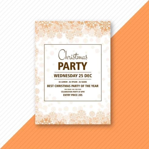 decorative christmas party flyer vector