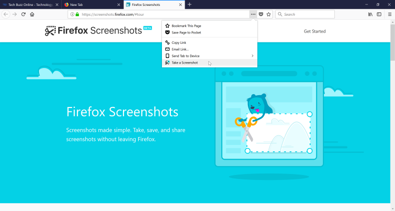 firefox quantum screenshot tool