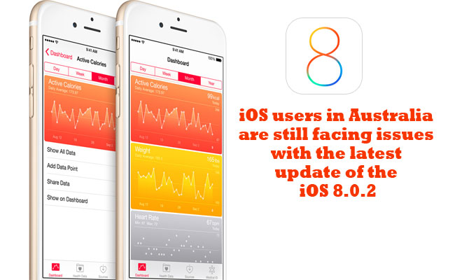 iOS users in Australia are still facing issues with the latest update of the iOS 8.0.2