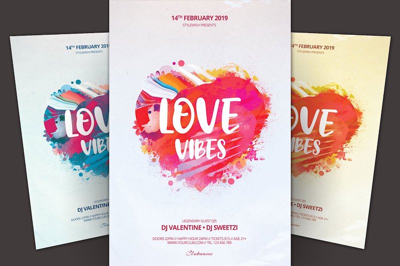 love vibes flyer psd template