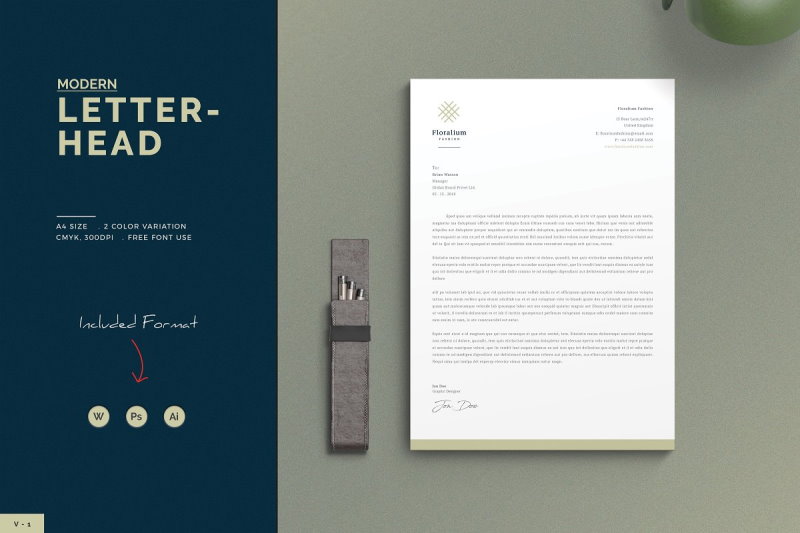 modern corporate letterhead template