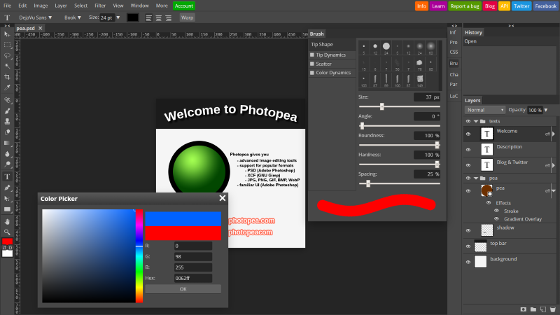 Photopea Online Photoshop Alternative