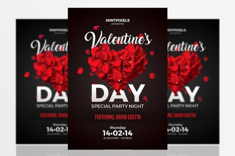 valentines day party a5 flyer