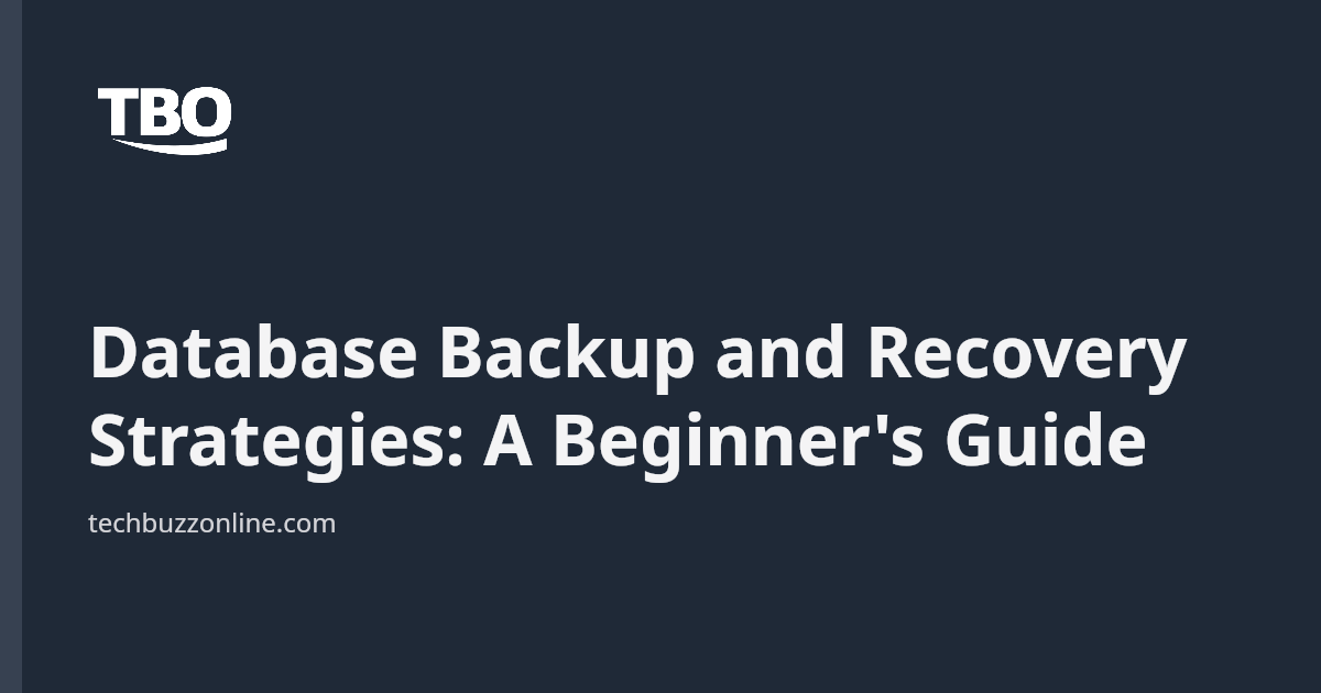Database Backup and Recovery Strategies: A Beginner's Guide - Tech Buzz ...