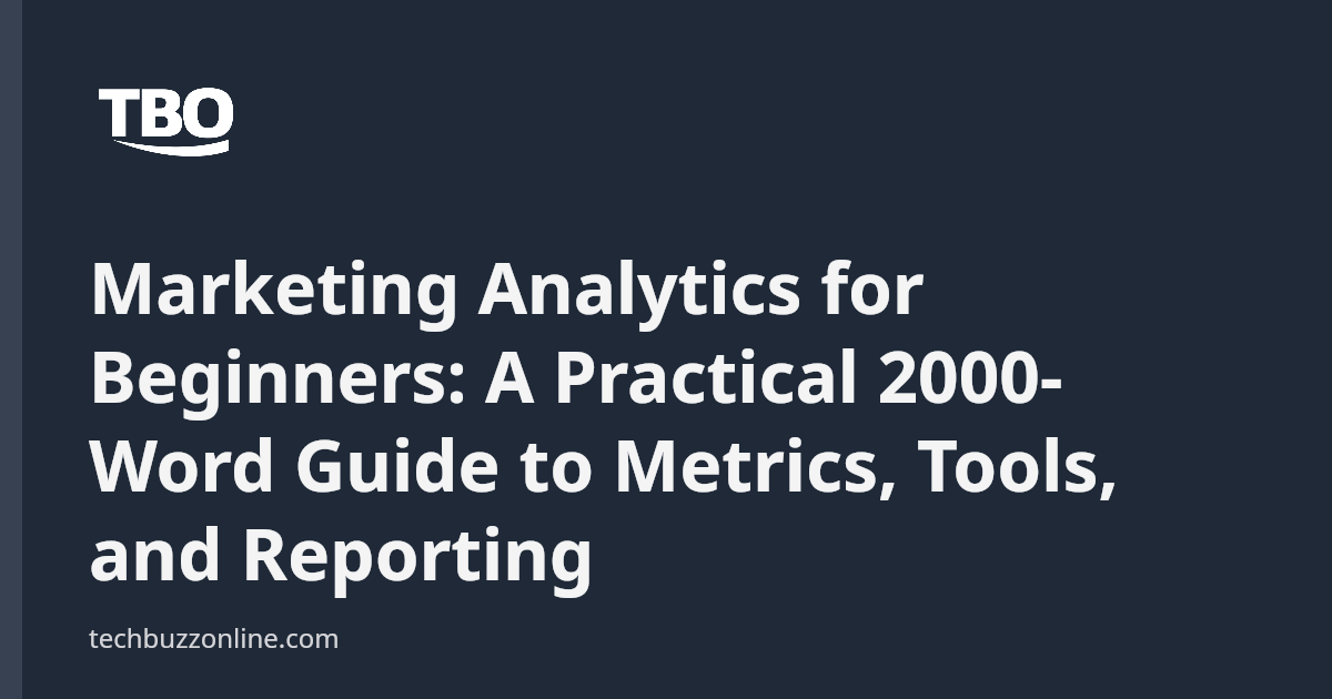 Marketing Analytics for Beginners: A Practical 2000-Word Guide to ...