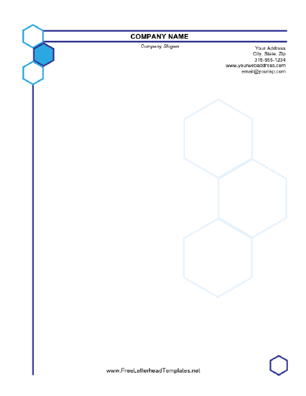 Business Letterhead Hexagon Design